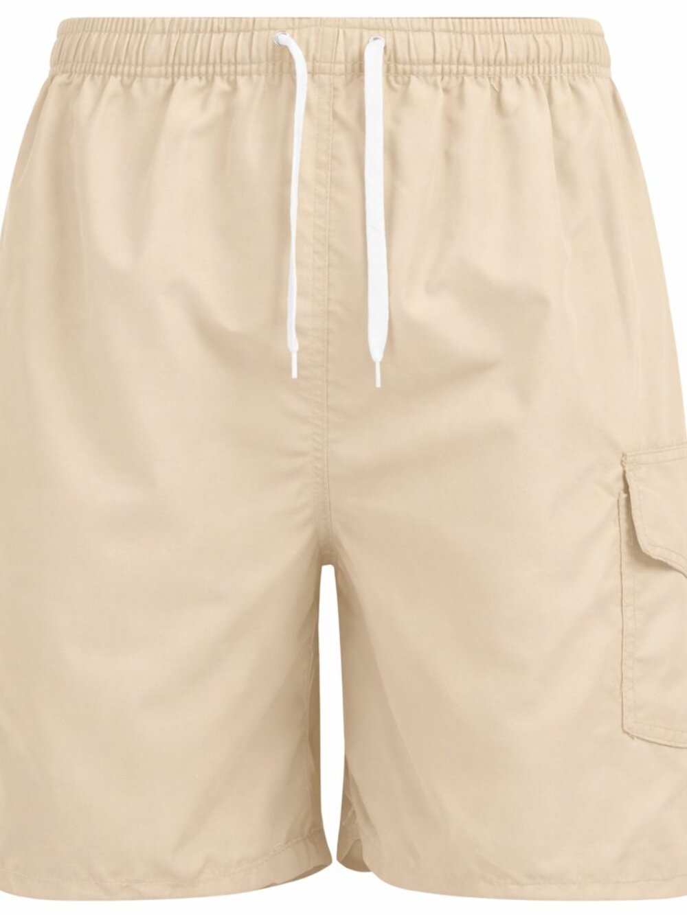 Men’s Beige Swim Trunks Cargo Pocket Mesh Lined Quick Dry Beach Shorts, NEW - Picture 3 of 6